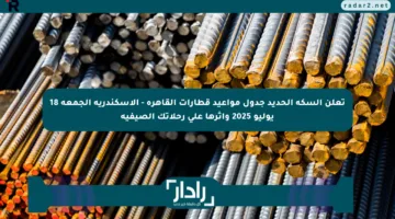 تعلن السكة الحديد جدول مواعيد قطارات القاهرة – الإسكندرية الجمعة 18 يوليو 2025 وأثرها على رحلاتك الصيفية